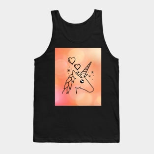 Unicorn With Pink Lights & Sparkle Tank Top